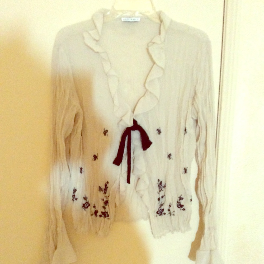 Beautiful ruffle cream blouse 3 for $10